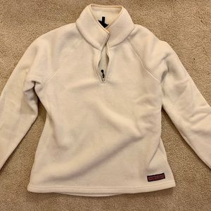 Vineyard Vines women’s 1/4 zip white fleece medium